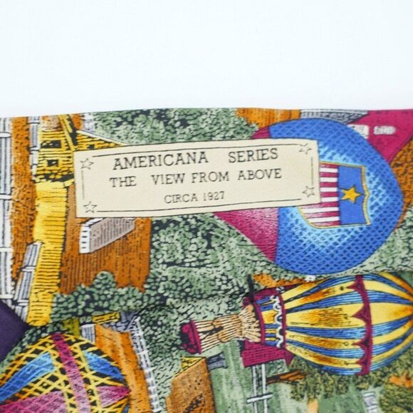 Tango Max Raab Americana Series "The View From Above" Wide Silk Tie - Picture 4 of 7